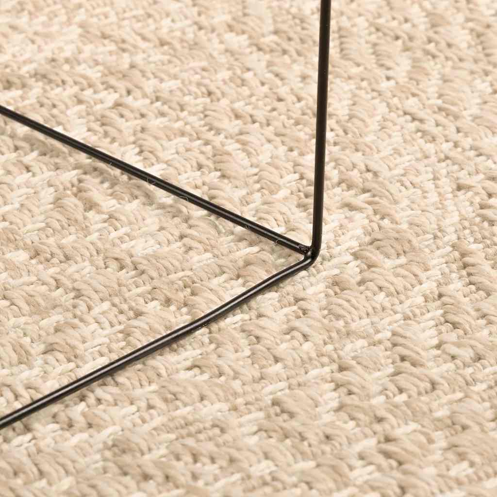 Vidaxl tapis zizur beige intérieur et extérieur ø 160 cm aspect jute