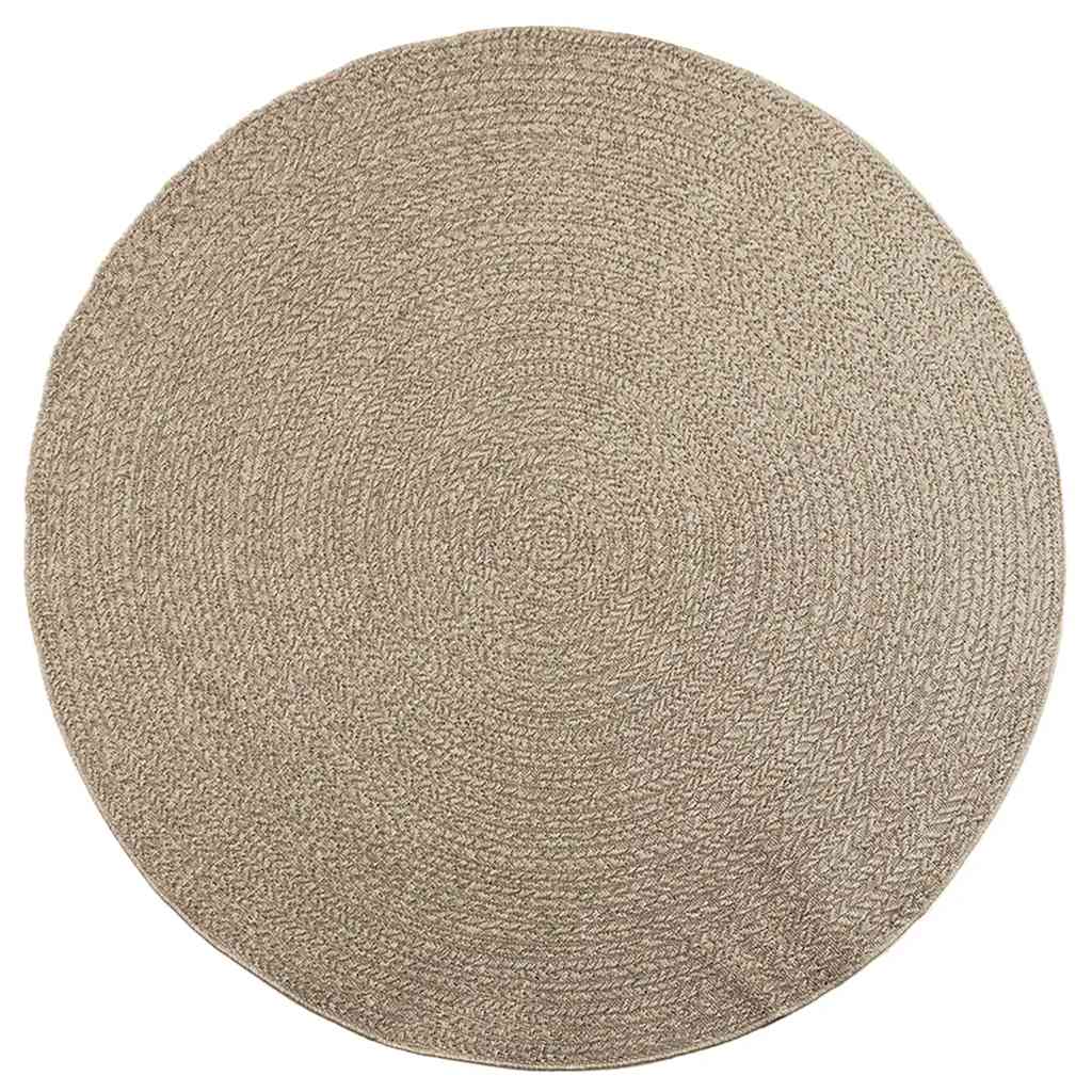 Vidaxl tapis zizur beige intérieur et extérieur ø 200 cm aspect jute