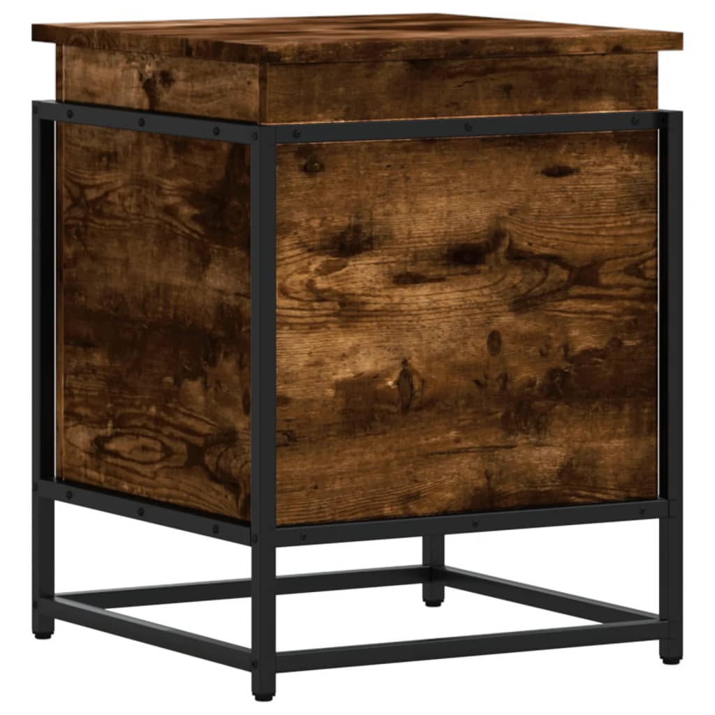 Vidaxx boîte de rangement avec couvercle 40x40x51,5 cm bois traité, chêne fumé