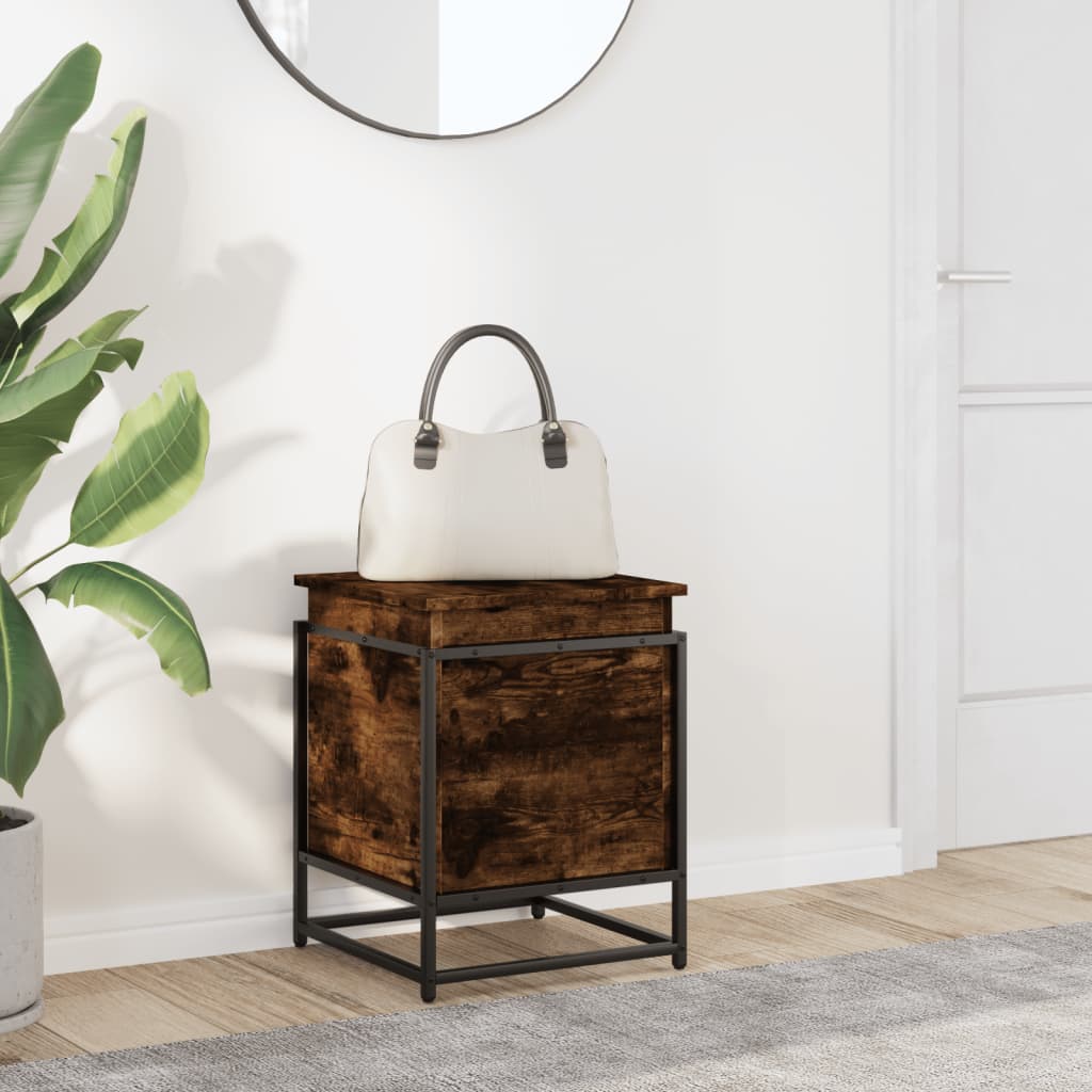 Vidaxx boîte de rangement avec couvercle 40x40x51,5 cm bois traité, chêne fumé