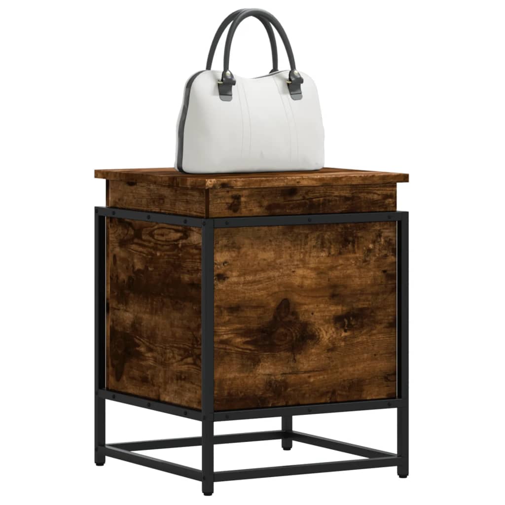 Vidaxx boîte de rangement avec couvercle 40x40x51,5 cm bois traité, chêne fumé