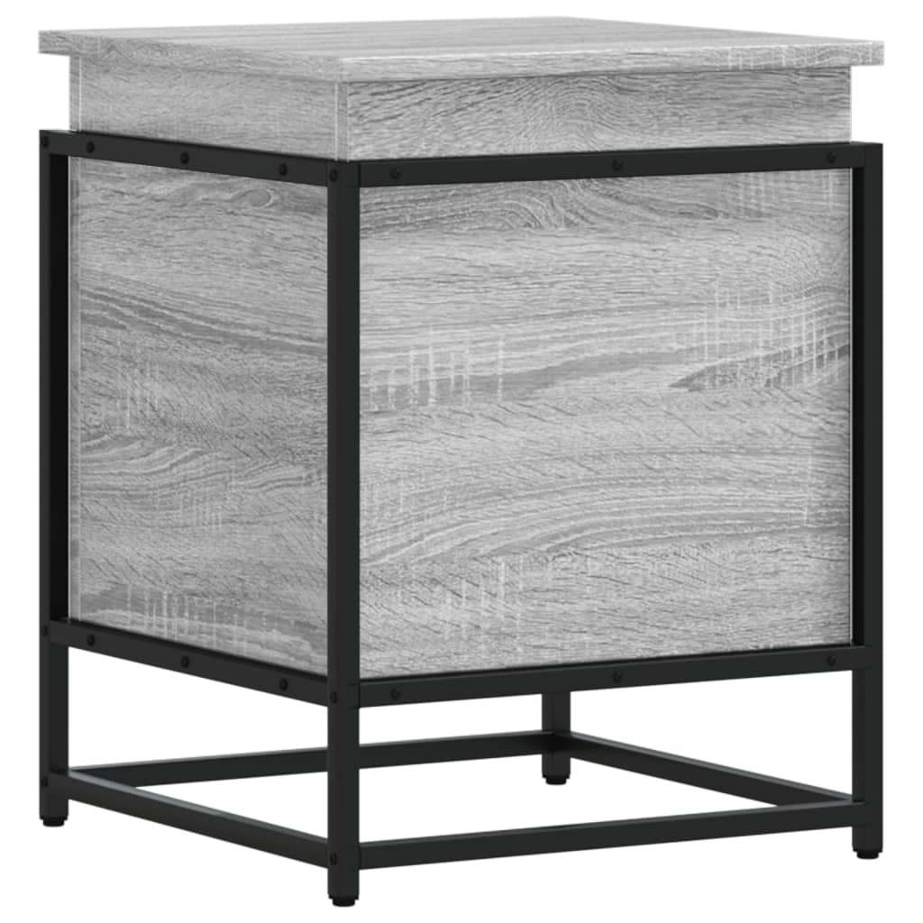 Vidaxxl boîte de rangement avec couvercle 40x40x51,5 cm bois traité gris sonoma