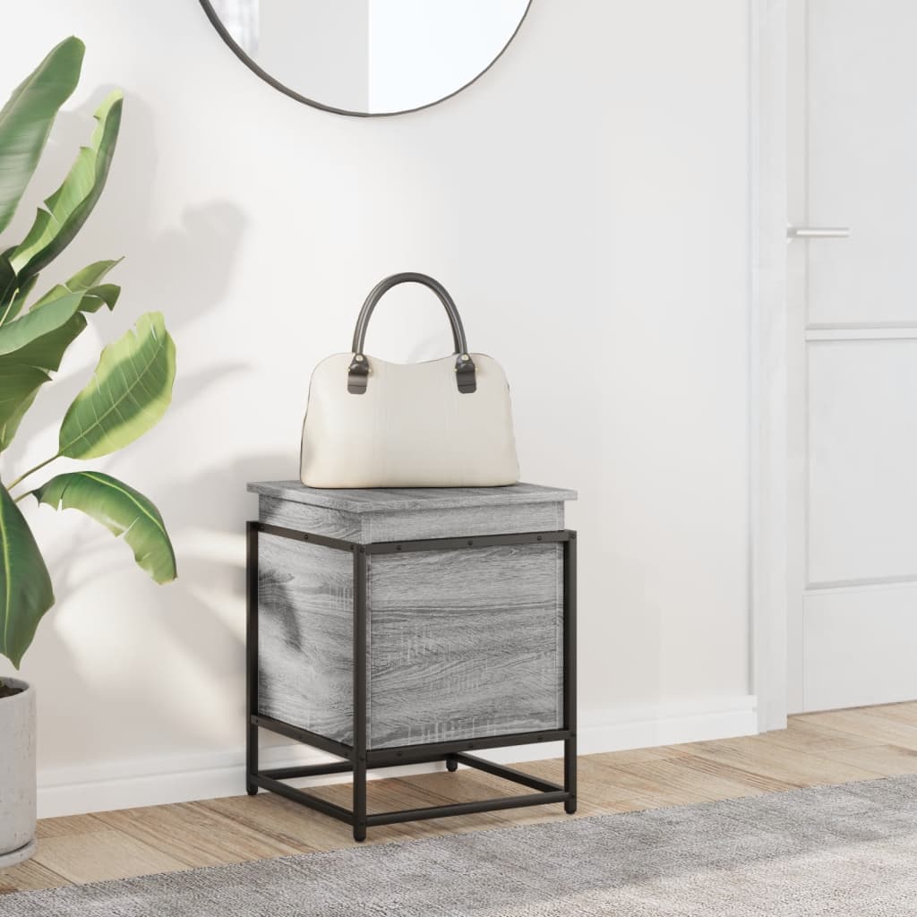 Vidaxxl boîte de rangement avec couvercle 40x40x51,5 cm bois traité gris sonoma