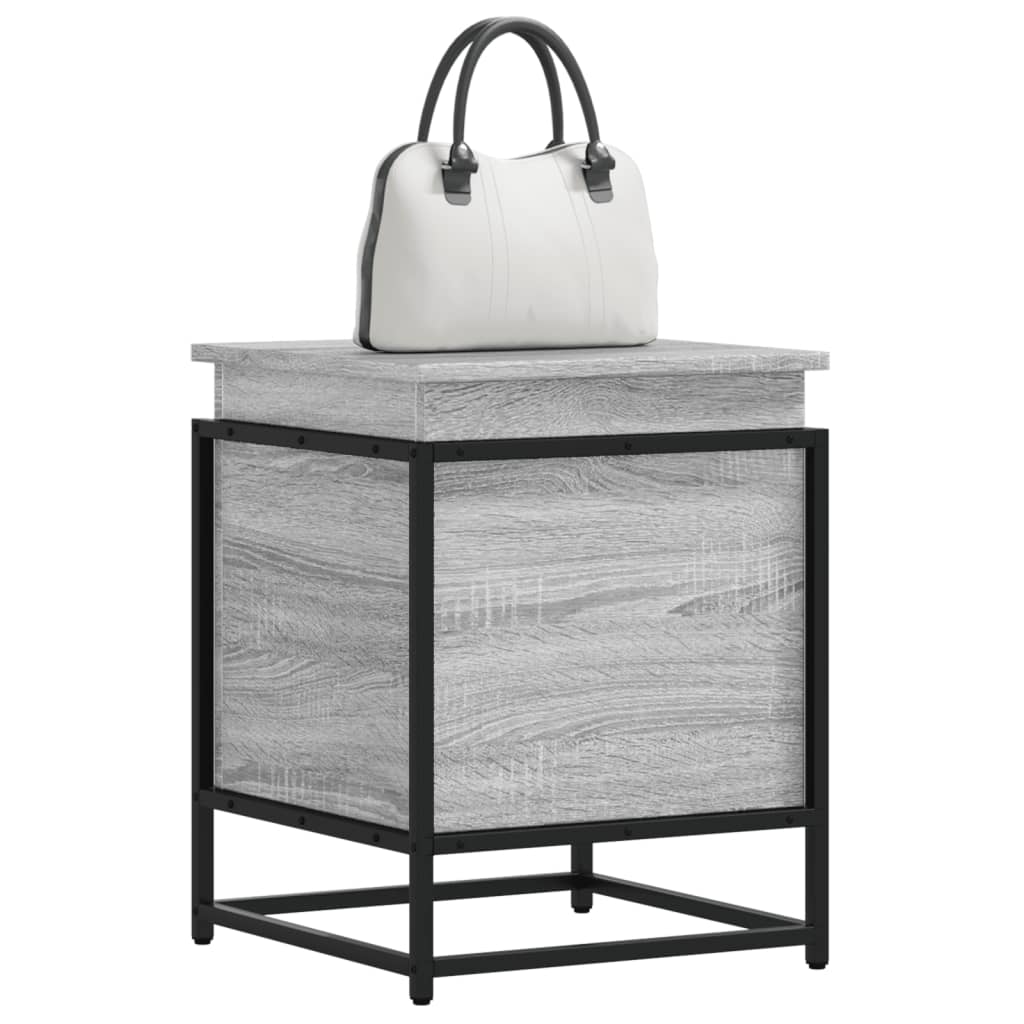 Vidaxxl boîte de rangement avec couvercle 40x40x51,5 cm bois traité gris sonoma