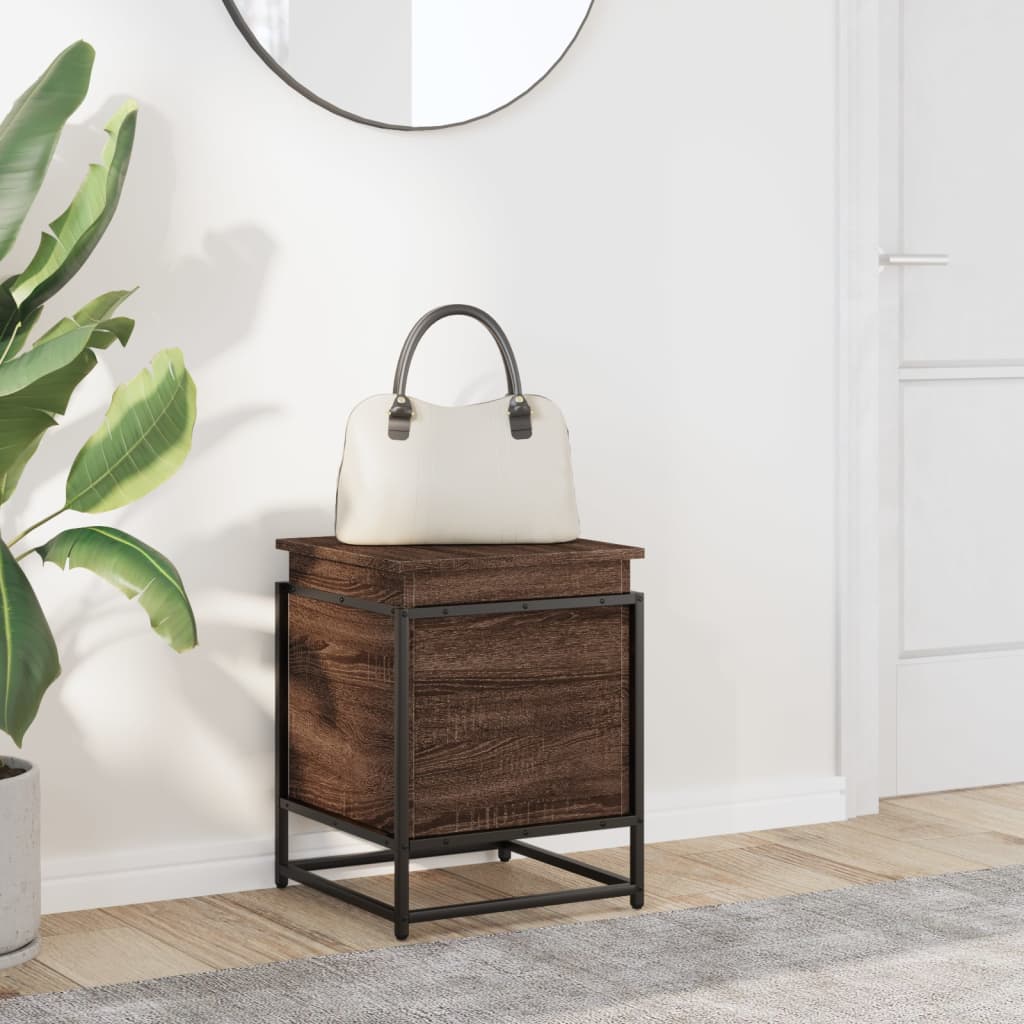 Vidaxx boîte de rangement avec couvercle 40x40x51,5 cm bois fini chêne brun
