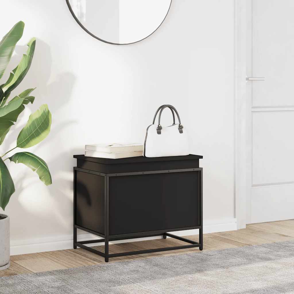 Vidaxx boîte de rangement avec couvercle 60x40x51,5 cm bois traité noir