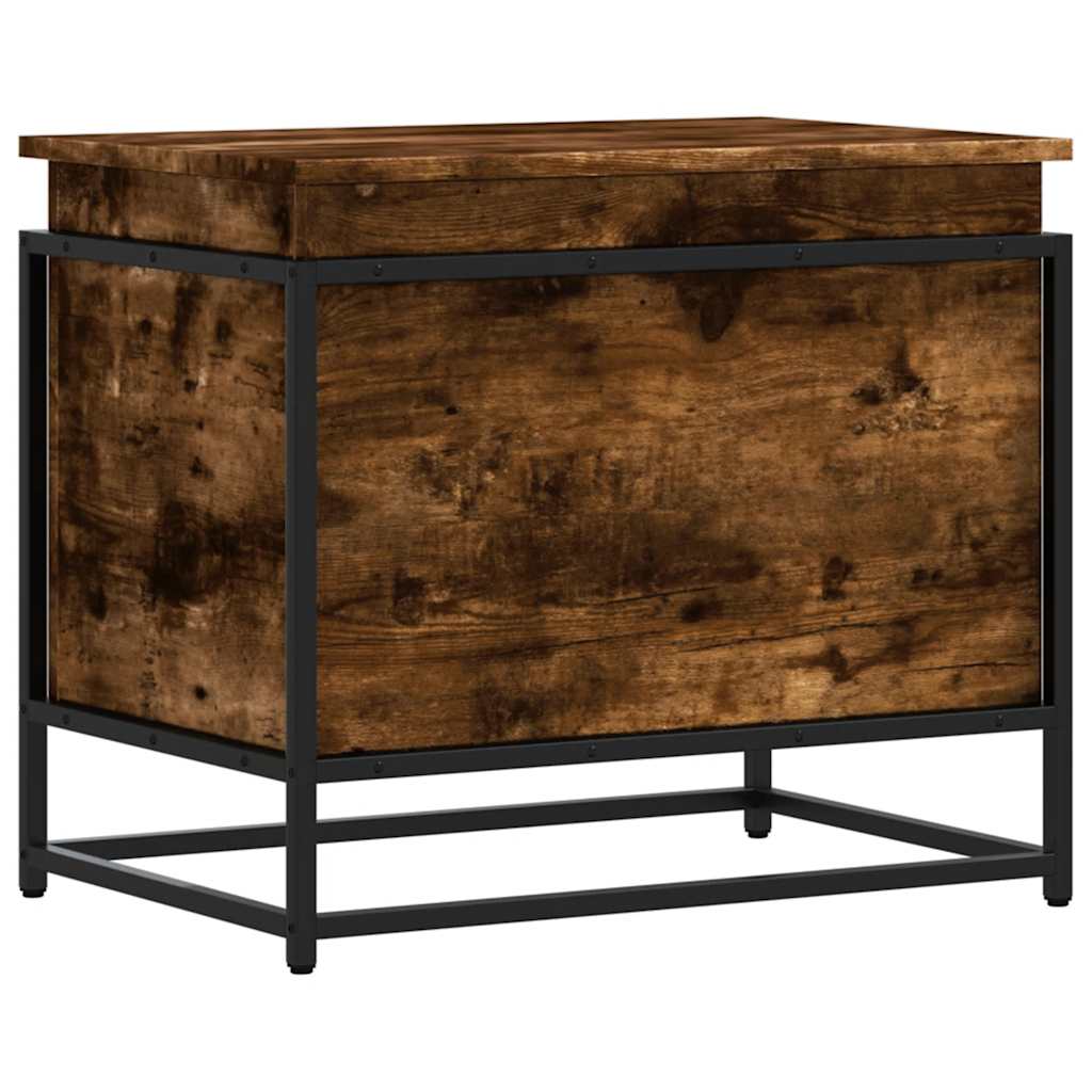 Vidaxx boîte de rangement avec couvercle 60x40x51,5 cm bois traité, chêne fumé