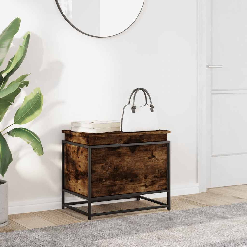Vidaxx boîte de rangement avec couvercle 60x40x51,5 cm bois traité, chêne fumé