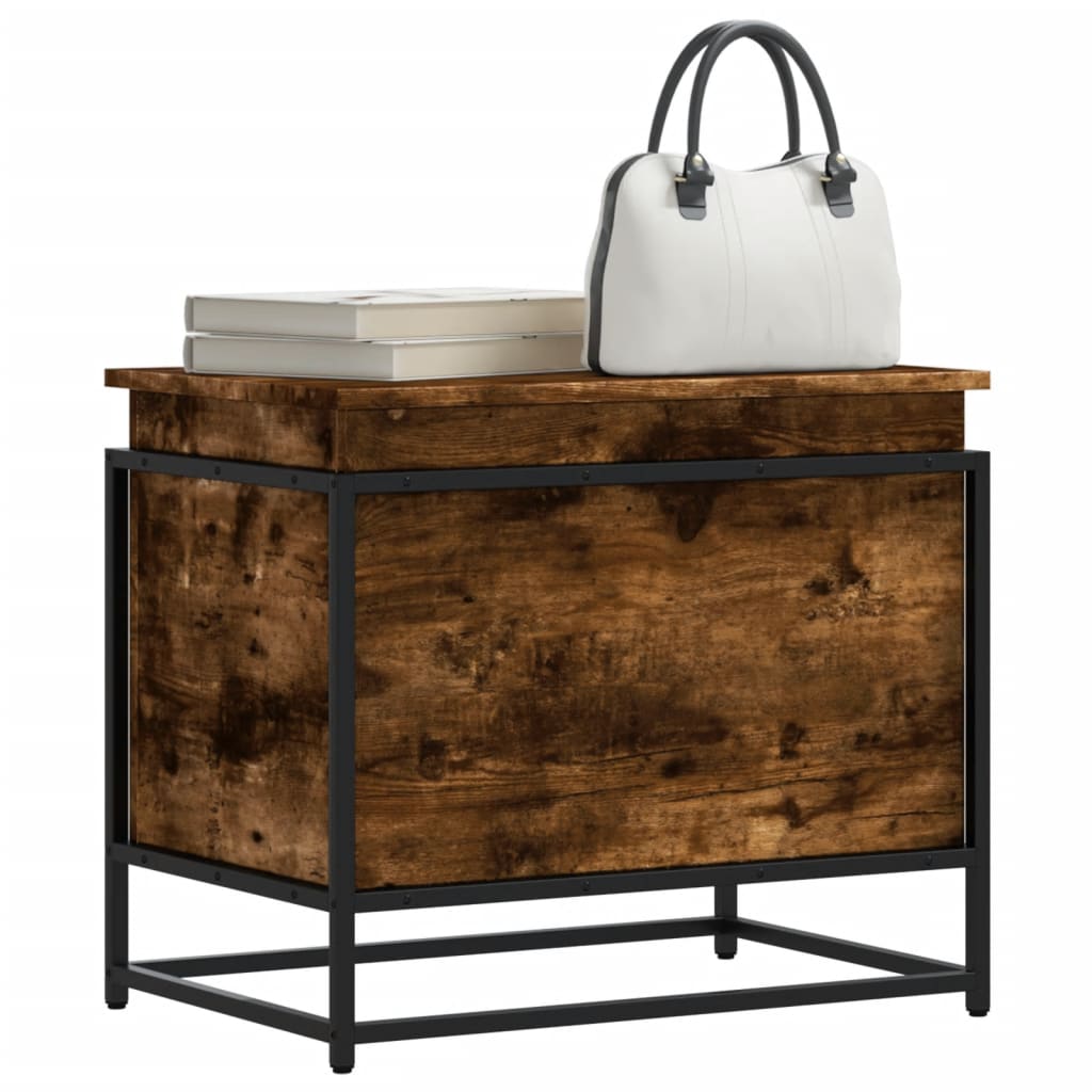 Vidaxx boîte de rangement avec couvercle 60x40x51,5 cm bois traité, chêne fumé