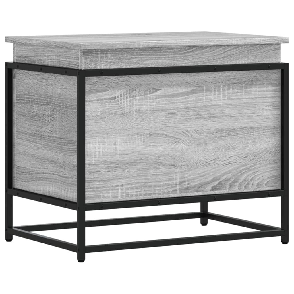 Vidaxxl boîte de rangement avec couvercle 60x40x51,5 cm bois traité gris sonoma