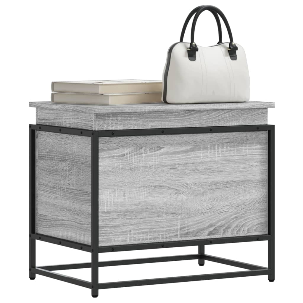 Vidaxxl boîte de rangement avec couvercle 60x40x51,5 cm bois traité gris sonoma