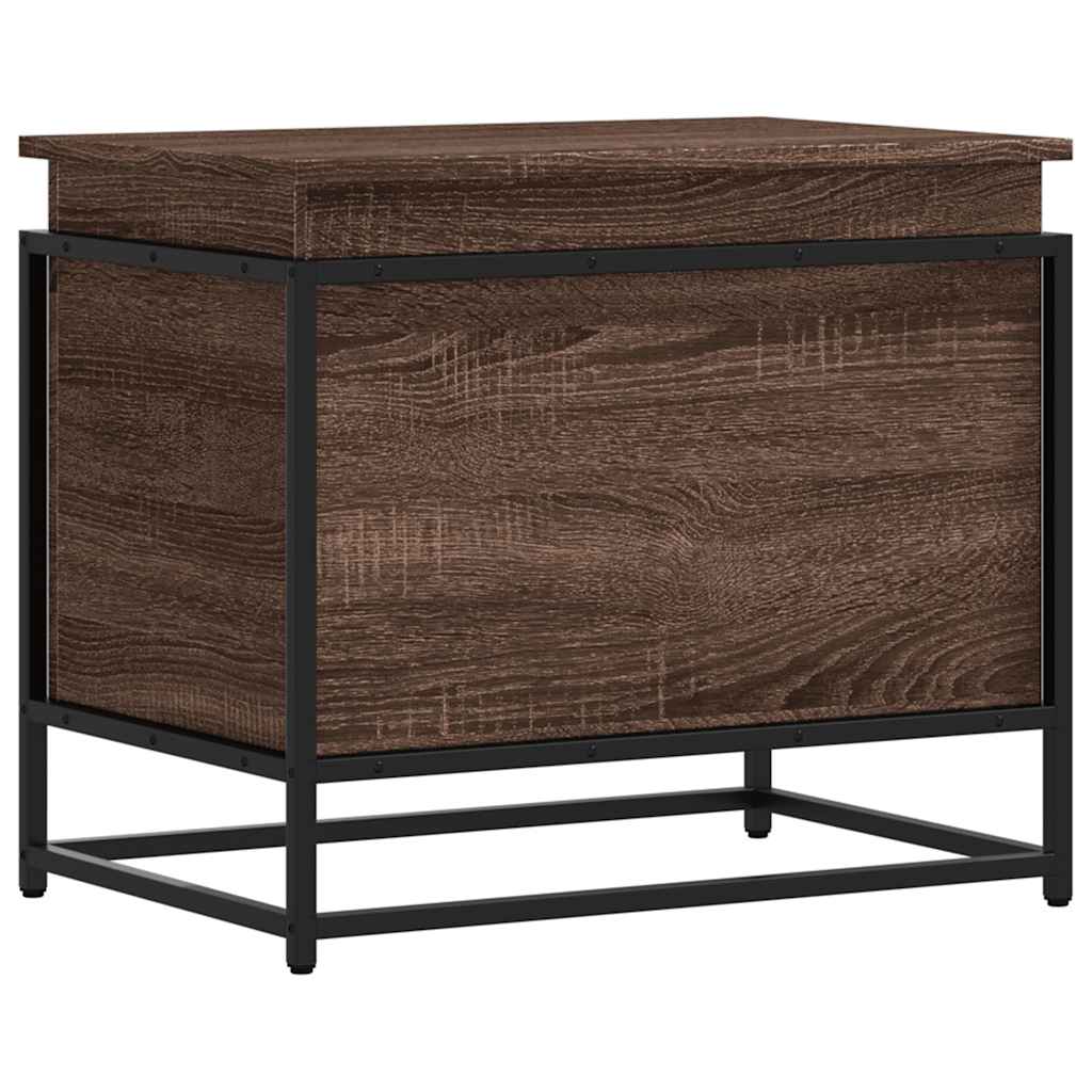 Vidaxx boîte de rangement avec couvercle 60x40x51,5 cm bois fini chêne brun