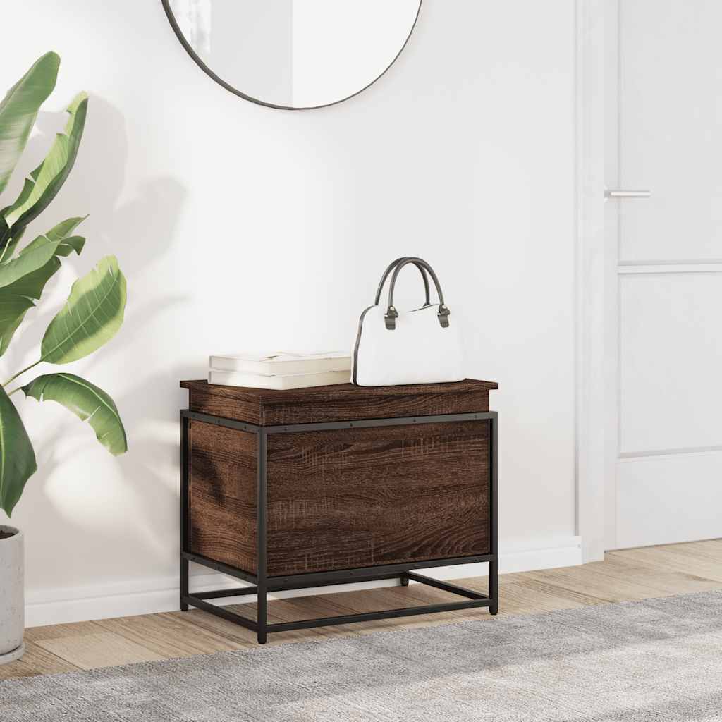 Vidaxx boîte de rangement avec couvercle 60x40x51,5 cm bois fini chêne brun