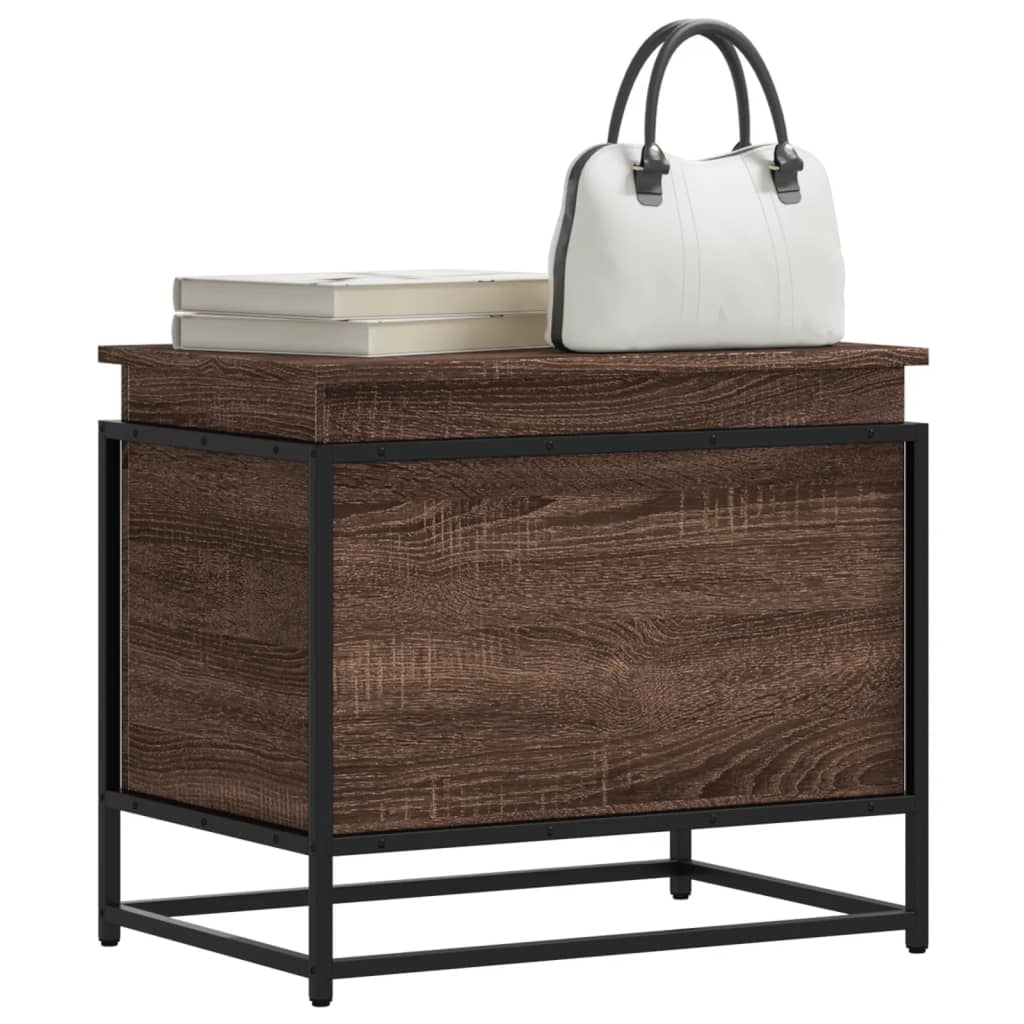 Vidaxx boîte de rangement avec couvercle 60x40x51,5 cm bois fini chêne brun