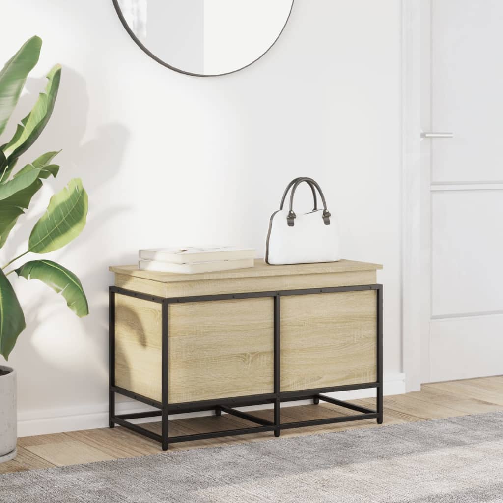 Vidaxx boîte de rangement avec couvercle 80x40x51,5 cm bois traité chêne sonoma