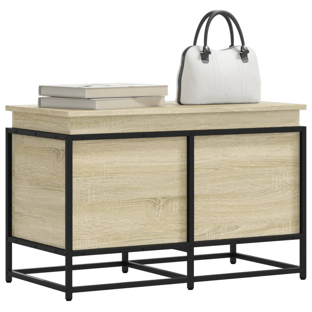 Vidaxx boîte de rangement avec couvercle 80x40x51,5 cm bois traité chêne sonoma