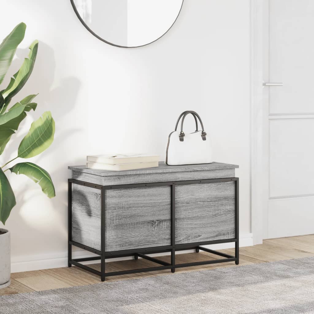 Vidaxx boîte de rangement avec couvercle 80x40x51,5 cm bois traité gris sonoma