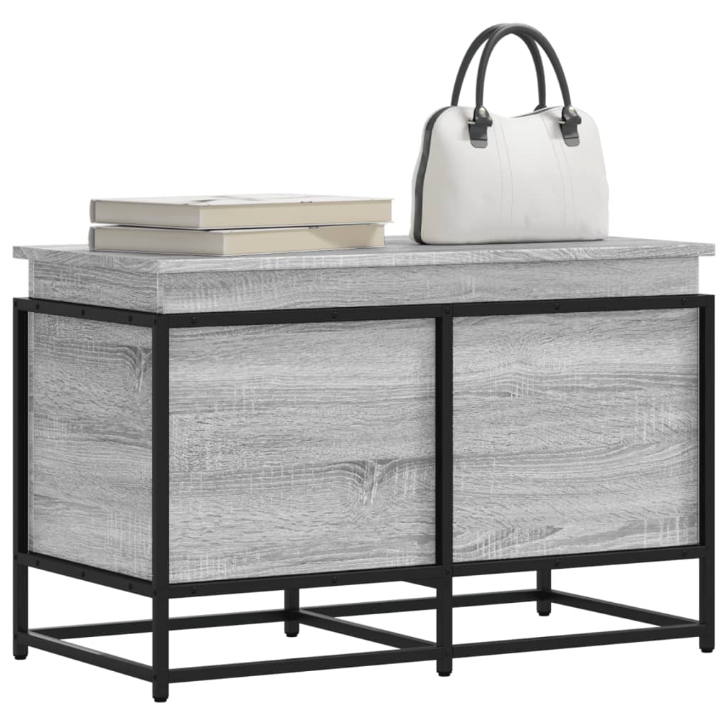 Vidaxx boîte de rangement avec couvercle 80x40x51,5 cm bois traité gris sonoma