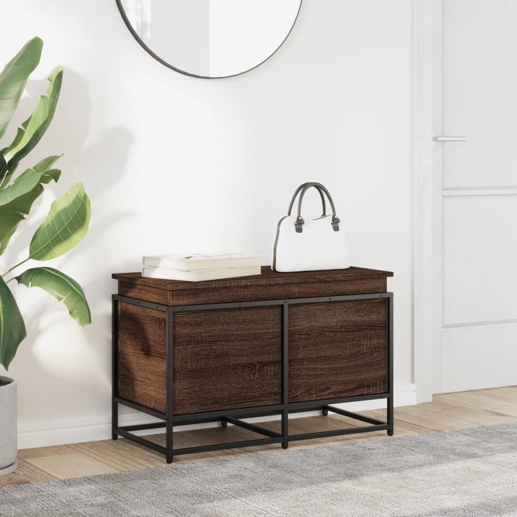 Vidaxx boîte de rangement avec couvercle 80x40x51,5 cm bois fini chêne brun