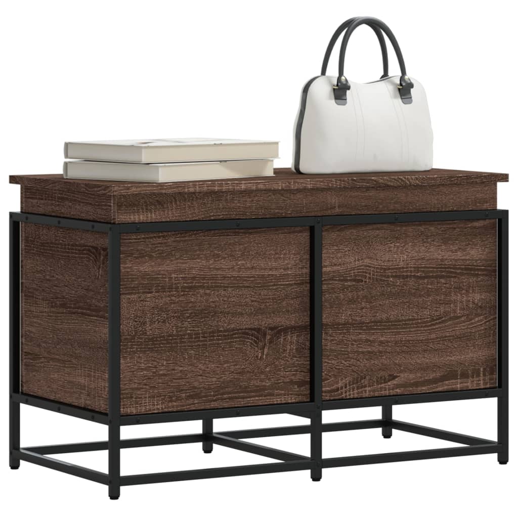 Vidaxx boîte de rangement avec couvercle 80x40x51,5 cm bois fini chêne brun