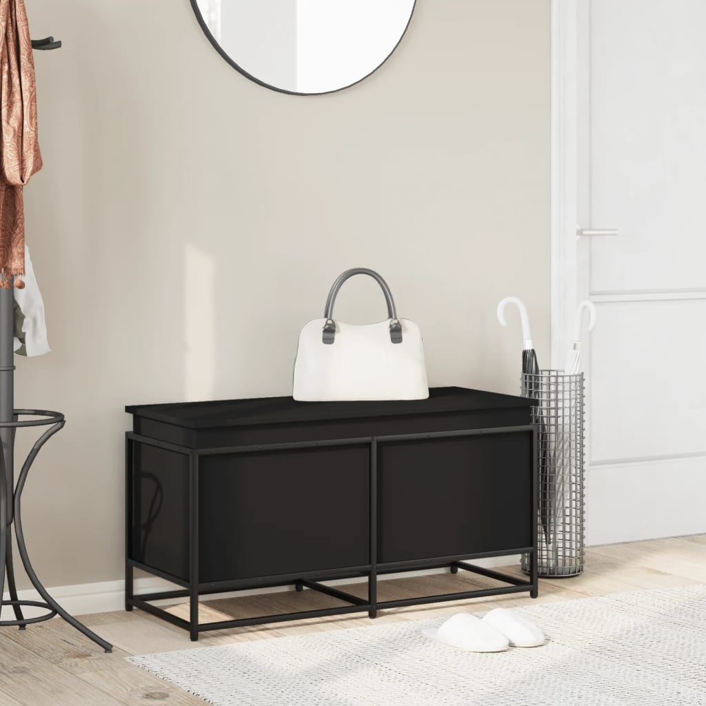 Vidaxx boîte de rangement avec couvercle 100x40x51,5 cm bois traité noir