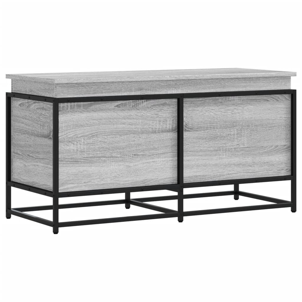Vidaxxl boîte de rangement avec couvercle 100x40x51,5 cm bois traité gris sonoma