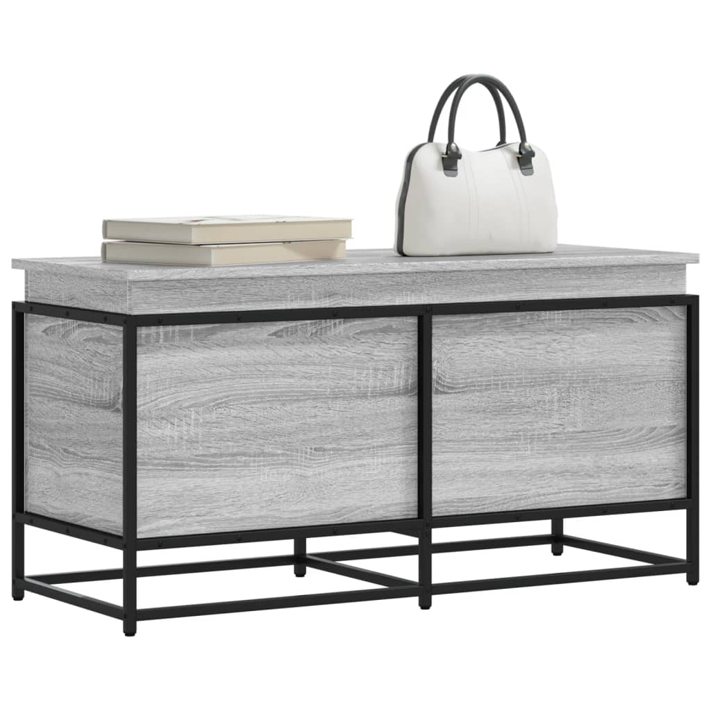 Vidaxxl boîte de rangement avec couvercle 100x40x51,5 cm bois traité gris sonoma