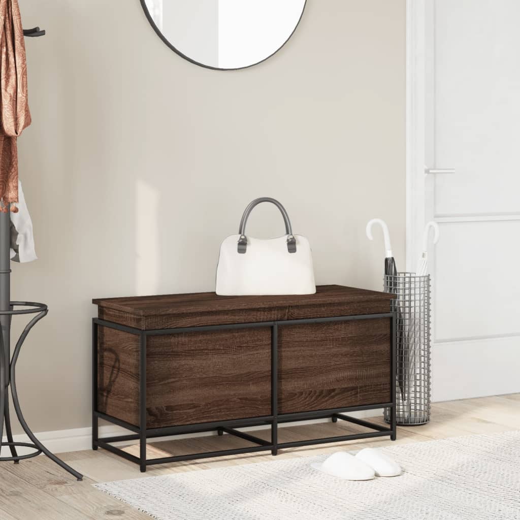 Vidaxx boîte de rangement avec couvercle 100x40x51,5 cm bois d'ingénierie chêne brun