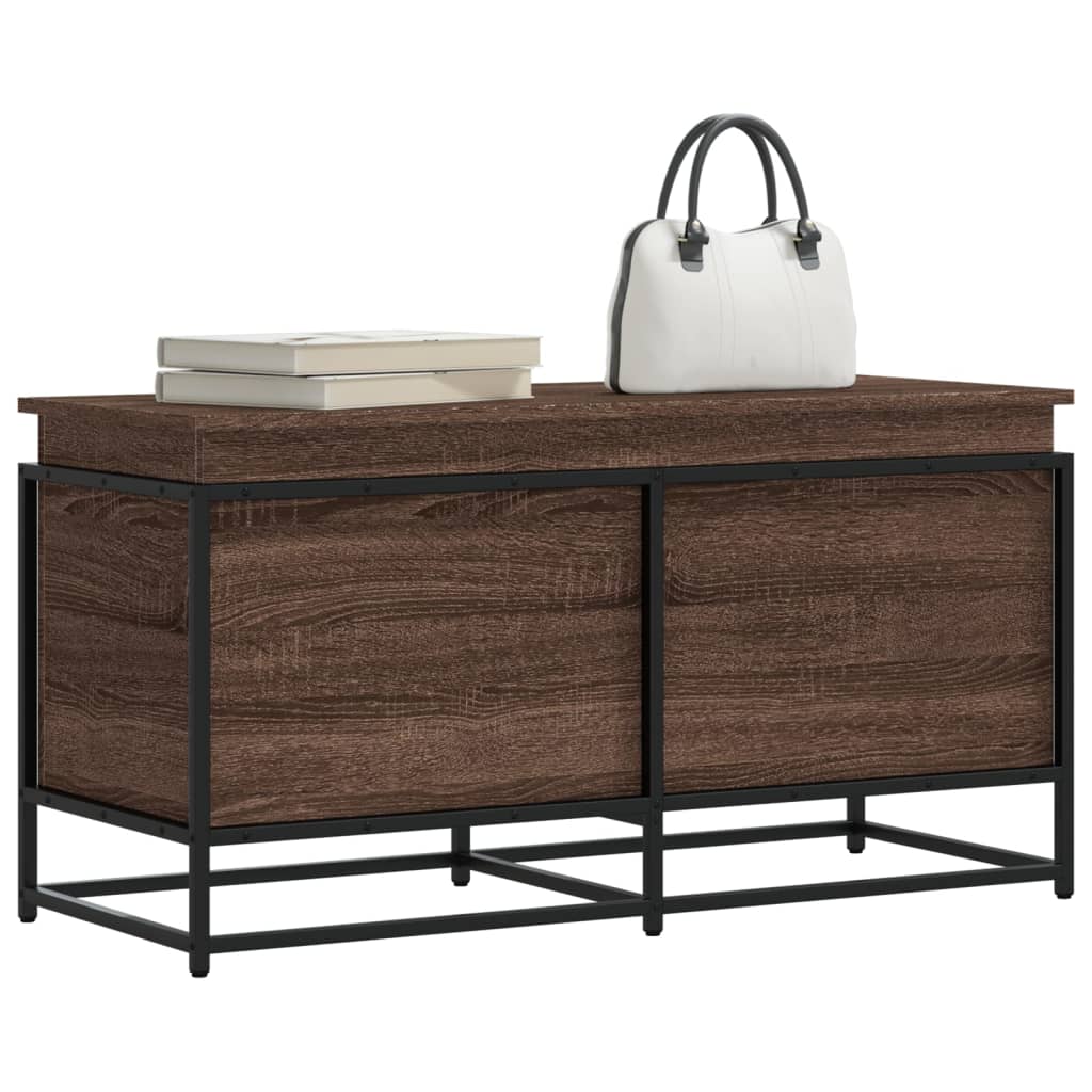 Vidaxx boîte de rangement avec couvercle 100x40x51,5 cm bois d'ingénierie chêne brun
