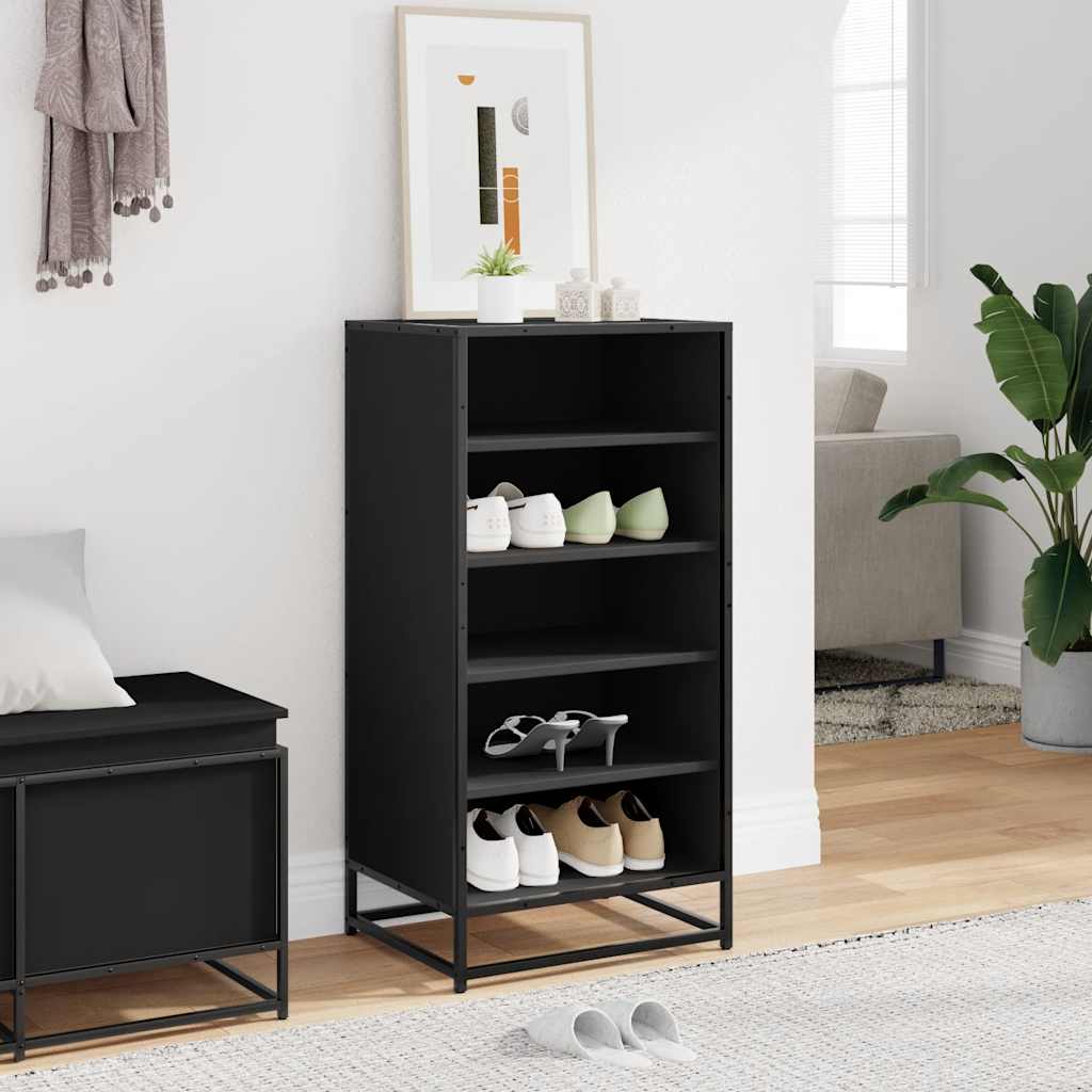 Vidaxx étagère à chaussures 48x38x97,5 cm bois fini noir