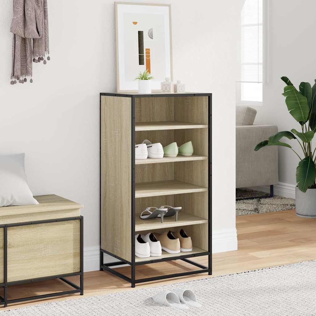 VidaXL étagère à chaussures 48x38x97,5 cm bois d'ingénierie couleur chêne sonoma