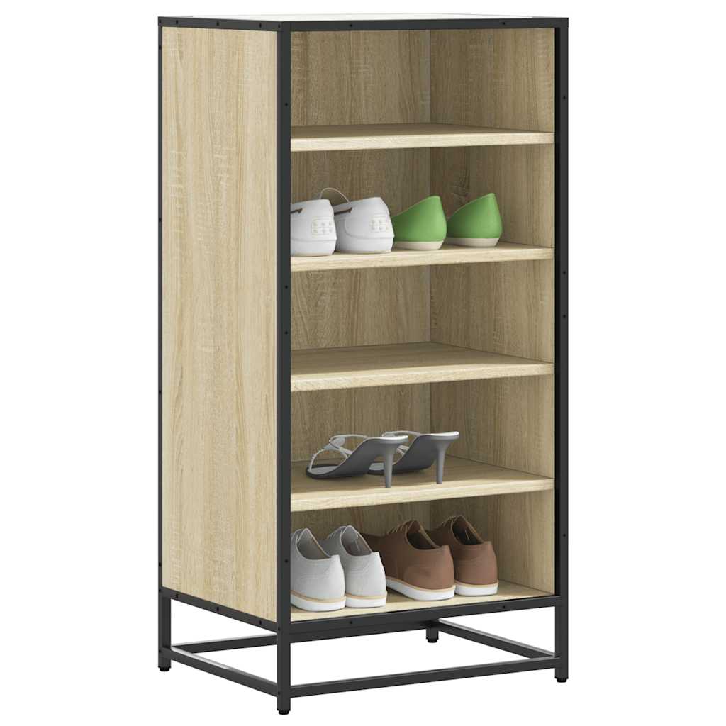 VidaXL étagère à chaussures 48x38x97,5 cm bois d'ingénierie couleur chêne sonoma