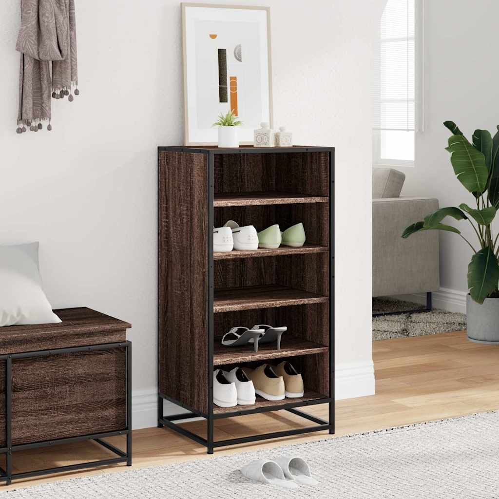 Vidaxx étagère à chaussures 48x38x97,5 cm bois fini, chêne brun