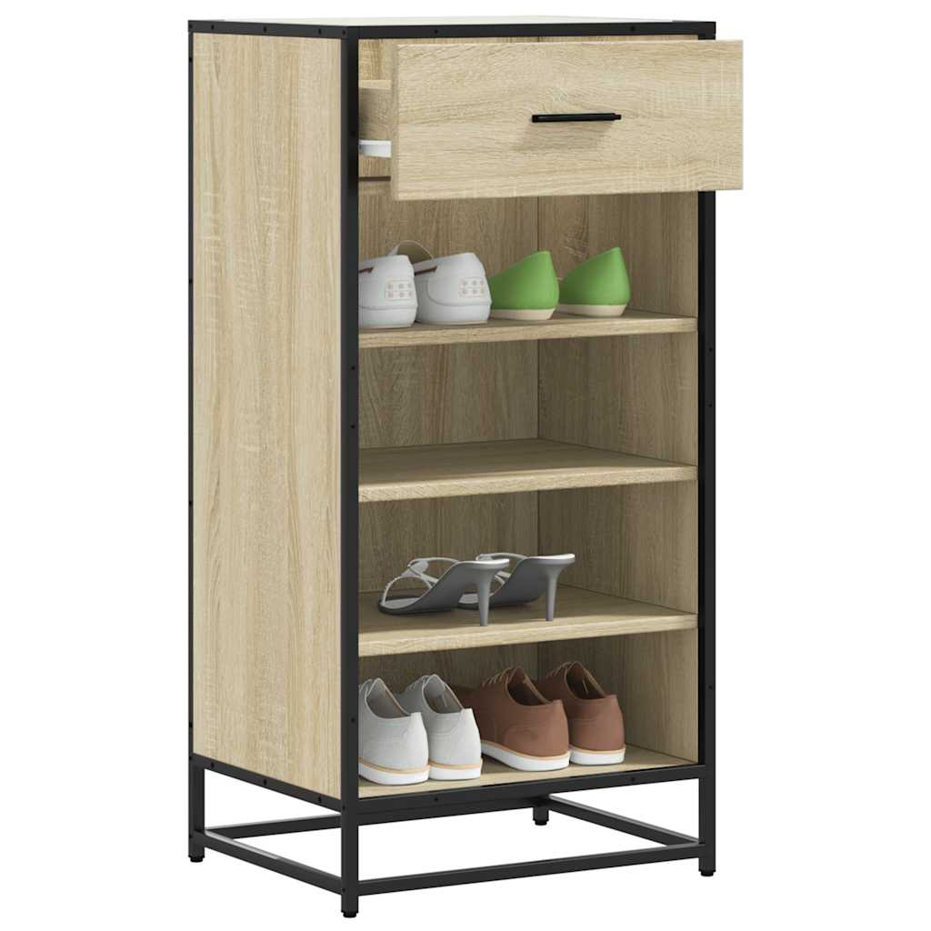 VidaXL étagère à chaussures 48x38x97,5 cm bois d'ingénierie couleur chêne sonoma