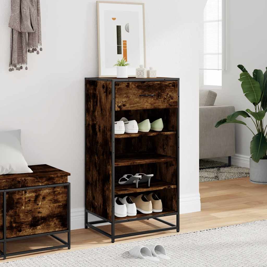Vidaxx étagère à chaussures 48x38x97,5 cm bois traité, chêne fumé