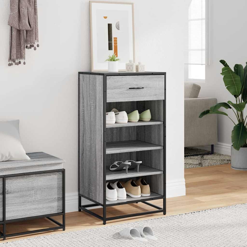 Vidaxx étagère à chaussures 48x38x97,5 cm bois fini gris couleur chêne sonoma
