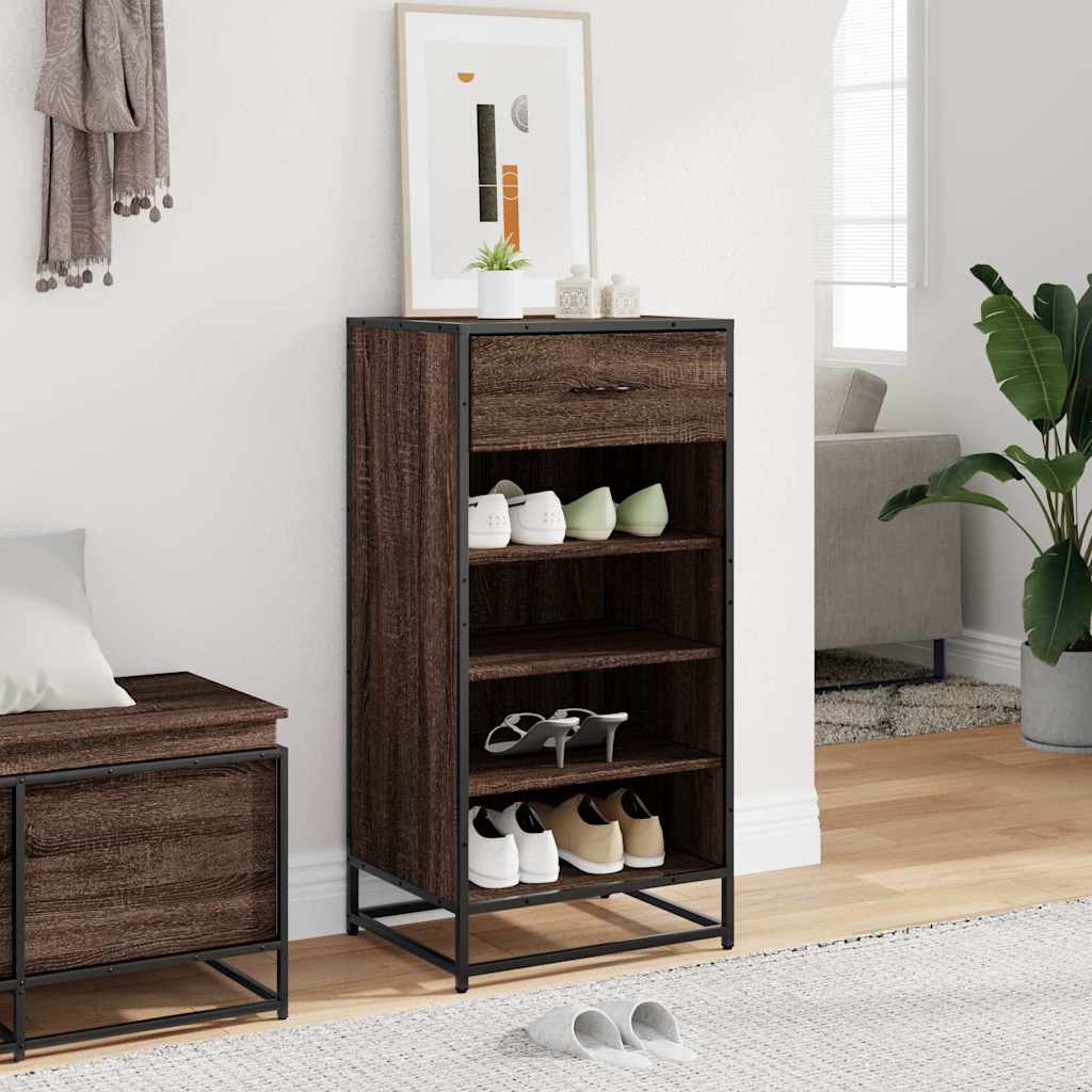 Vidaxx étagère à chaussures 48x38x97,5 cm bois fini, chêne brun