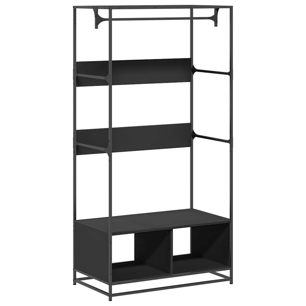 VidaXL armoire 90x50x180 cm bois fini noir