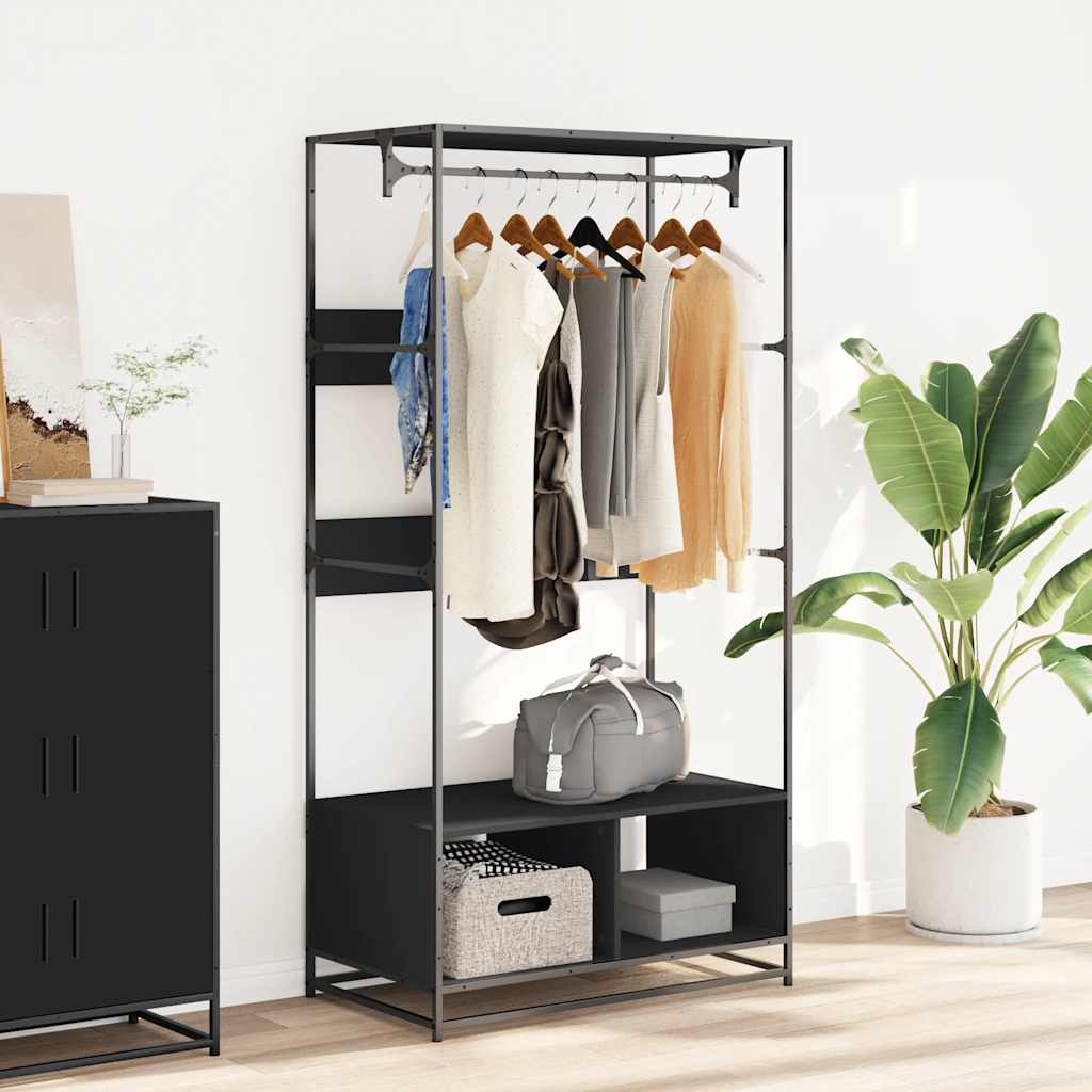 VidaXL armoire 90x50x180 cm bois fini noir