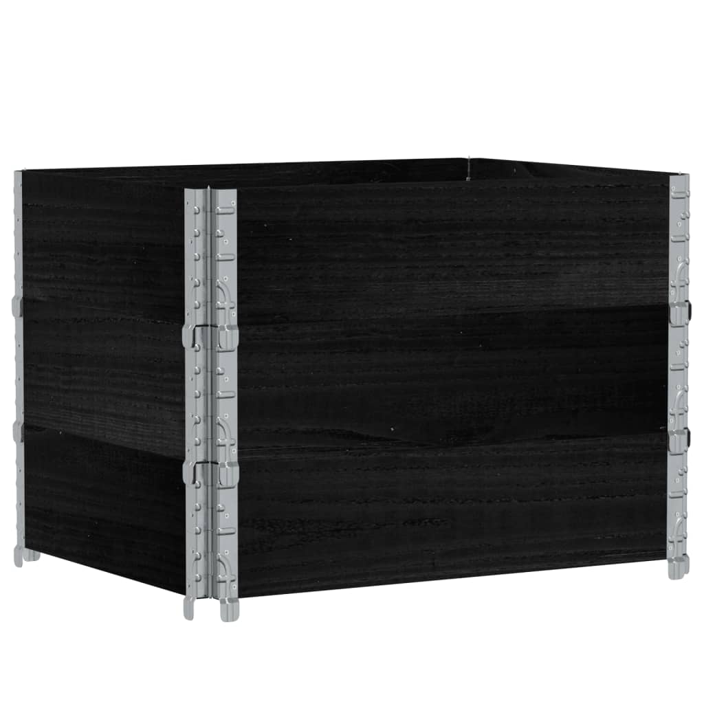 VidaXL Cadres supérieurs de palette 3 pcs 80x60 cm bois de pin massif noir