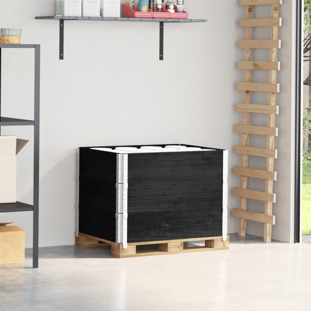 VidaXL Cadres supérieurs de palette 3 pcs 80x60 cm bois de pin massif noir