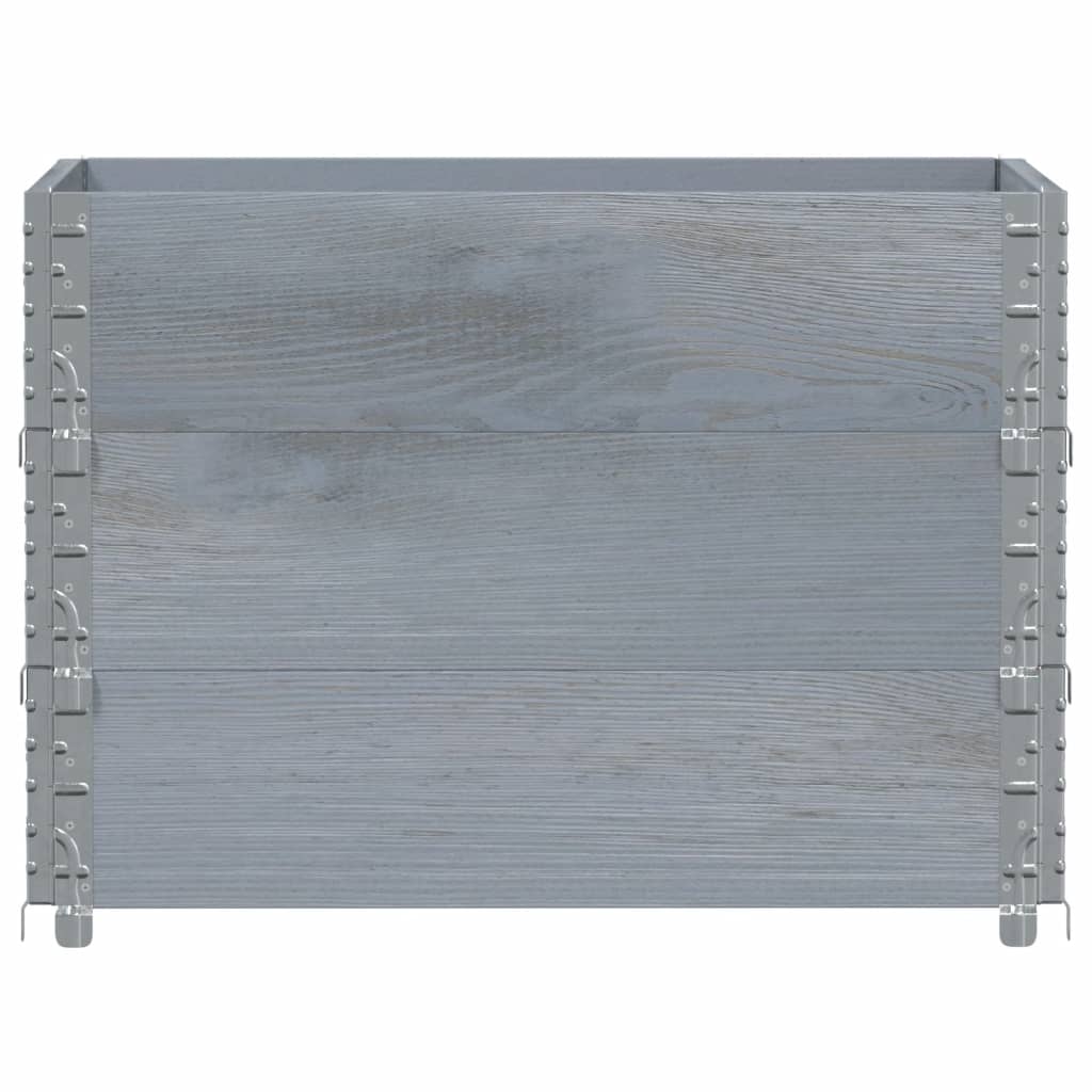 VidaXL Rehausses de palettes 3 pcs 80x60 cm bois de pin massif gris