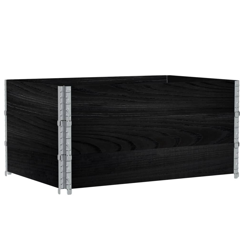 VidaXL Cadres supérieurs de palette 3 pcs 120x80 cm bois de pin massif noir