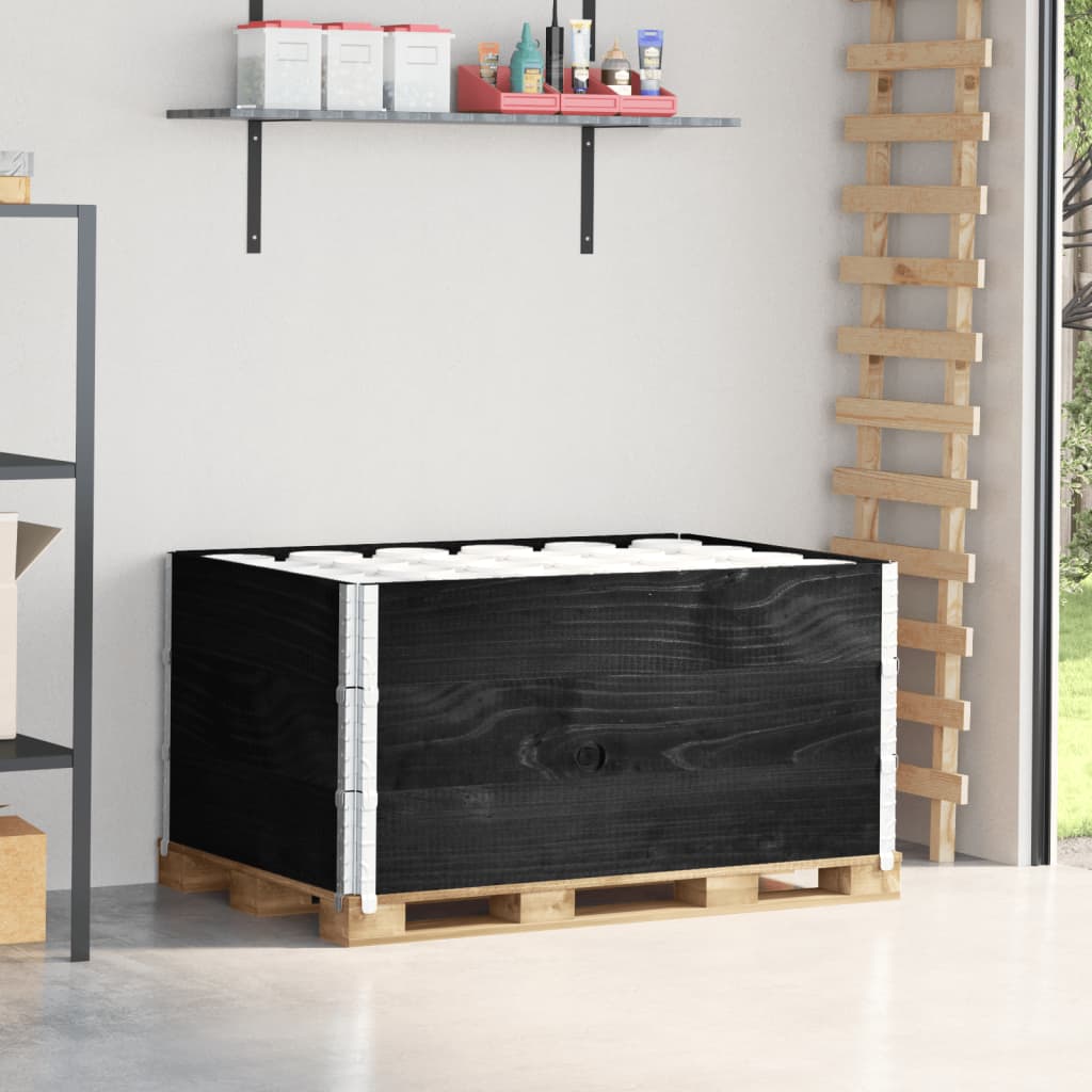 VidaXL Cadres supérieurs de palette 3 pcs 120x80 cm bois de pin massif noir