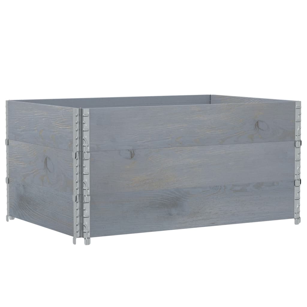 VidaXL Rehausses de palettes 3 pcs 120x80 cm bois de pin massif gris