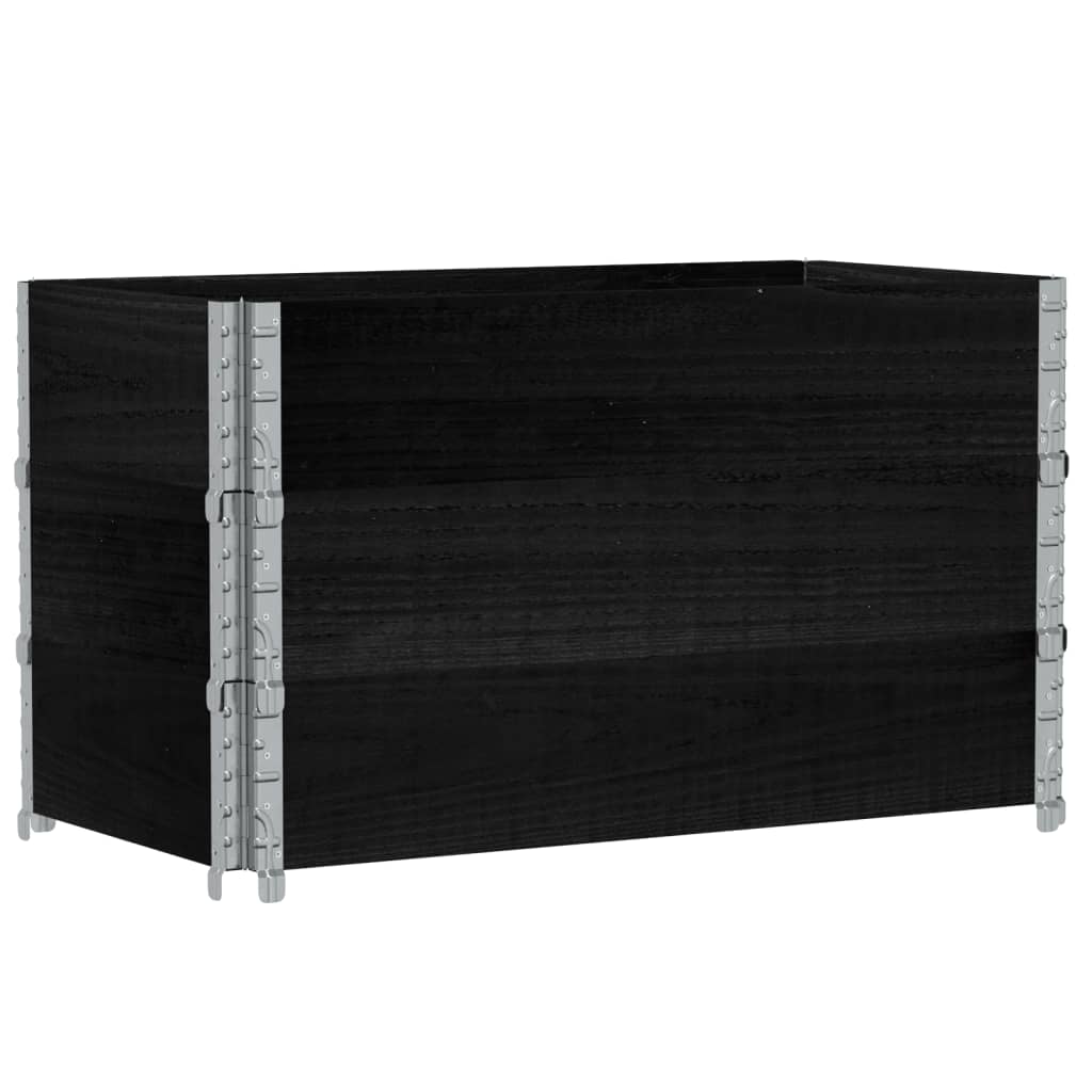 VidaXL Cadres supérieurs de palette 3 pcs 100x50 cm bois de pin massif noir