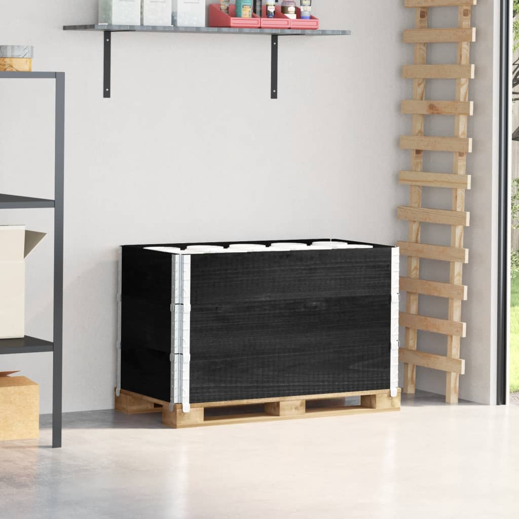 VidaXL Cadres supérieurs de palette 3 pcs 100x50 cm bois de pin massif noir