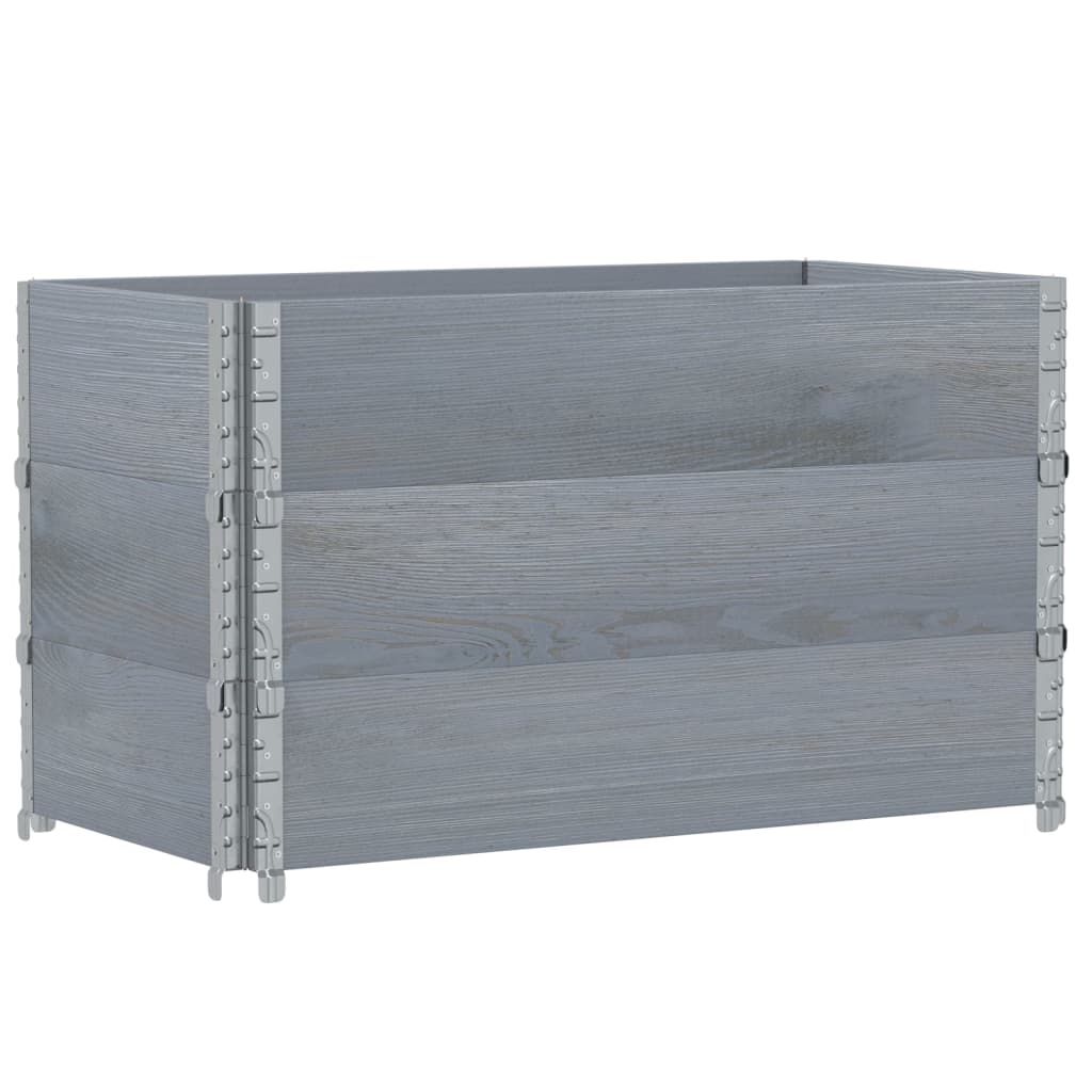 VidaXL Rehausses de palettes 3 pcs 100x50 cm bois de pin massif gris