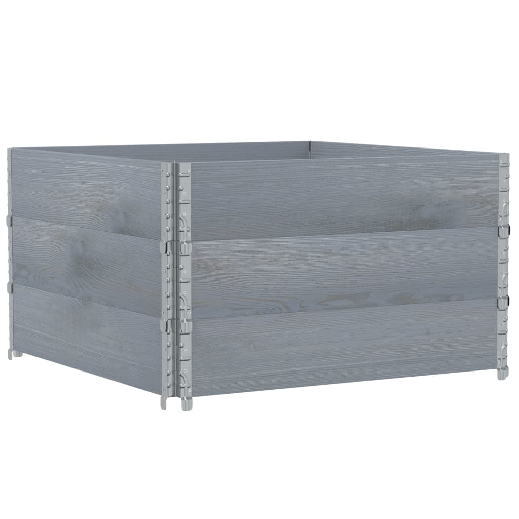 VidaXL Cadres supérieurs de palette 3 pcs 100x100 cm bois de pin massif gris