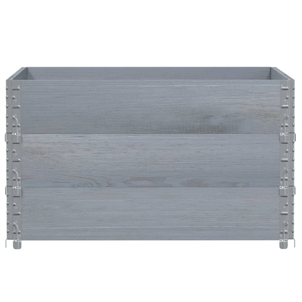 VidaXL Cadres supérieurs de palette 3 pcs 100x100 cm bois de pin massif gris